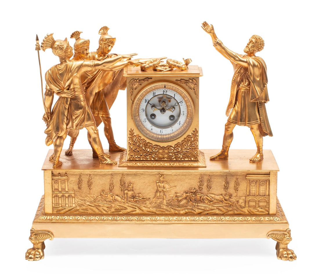Empire-Style Gilt Bronze Figural Mantel Clock (1 of 5)