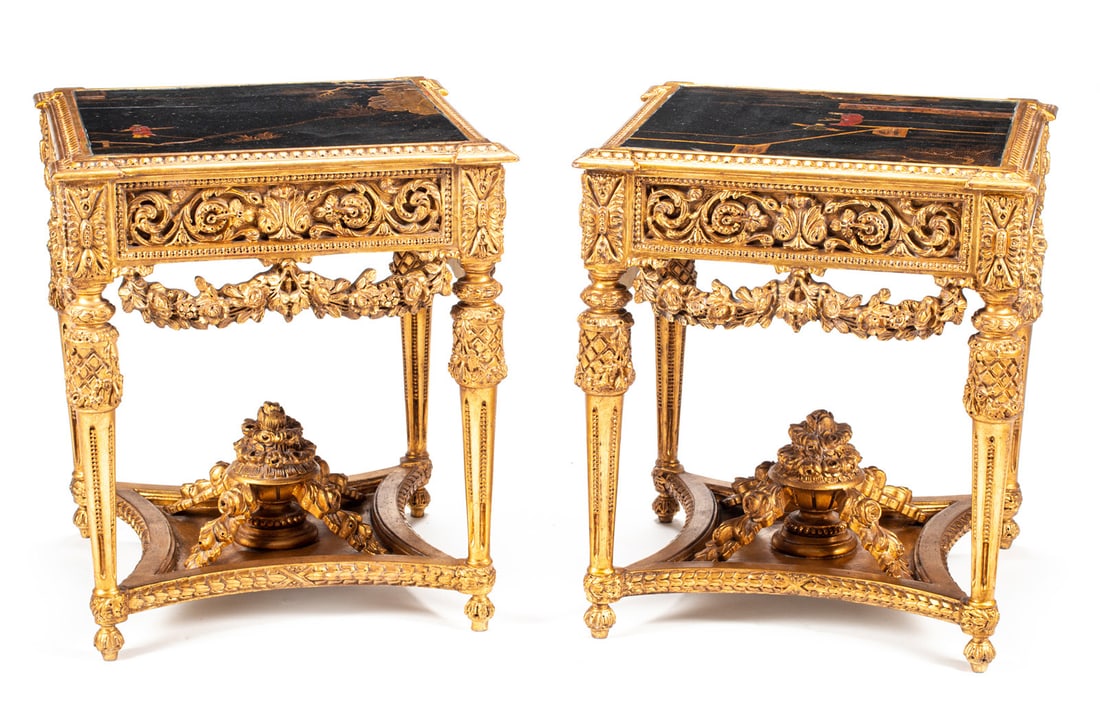 Louis XVI-Style Carved Giltwood Tables (1 of 5)