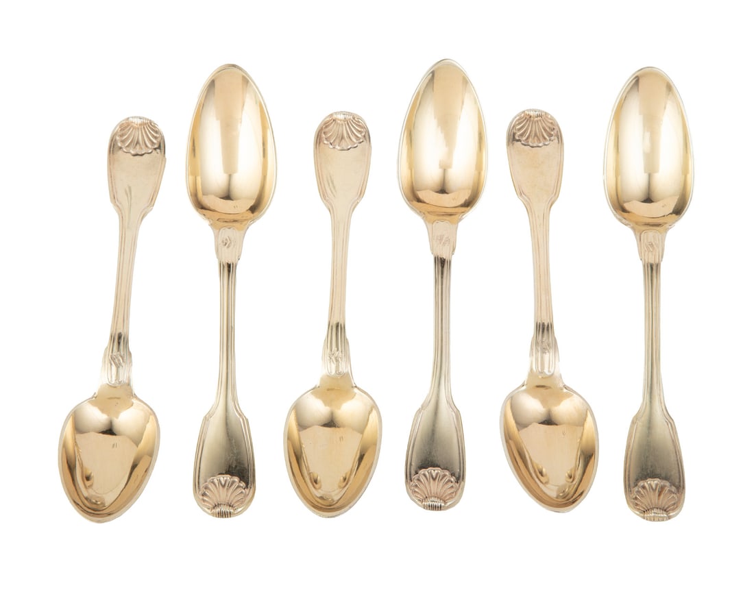 Louis Philippe 1st Standard Silver Gilt Teaspoons (1 of 2)