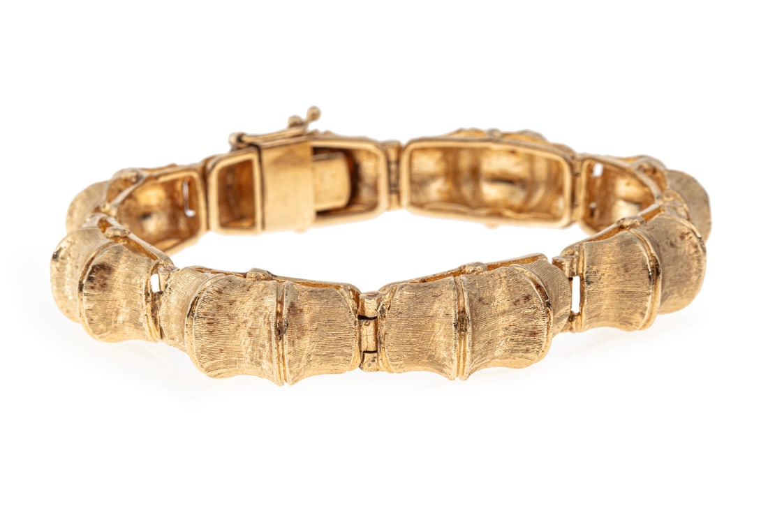 14 kt. Yellow Gold "Bamboo" Bracelet (1 of 2)