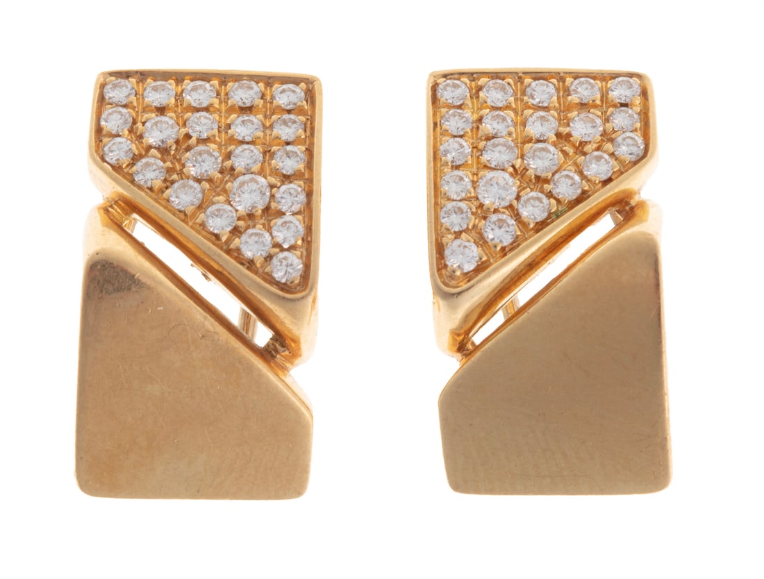 Cartier 18 kt. Yellow Gold and Diamond Earrings (1 of 1)