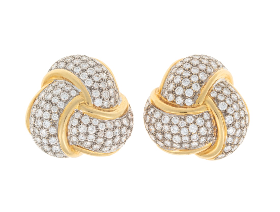 14 kt. Yellow Gold and Diamond Trefoil Earrings (1 of 1)