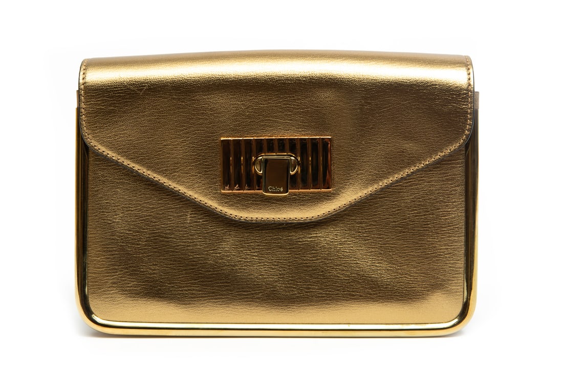 Chloe Gold Leather "Sally" Shoulder Bag (1 of 3)