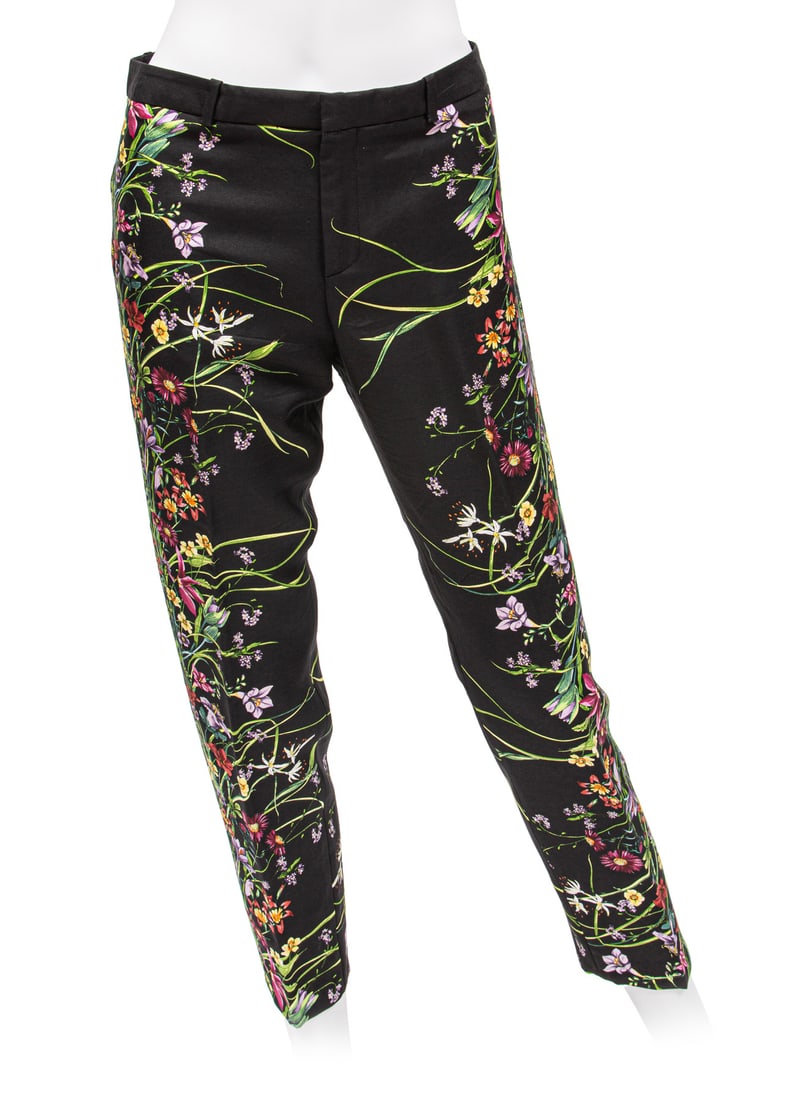 Gucci 2013 Resort Floral Silk Pants: Gucci 2013 Resort Floral Silk Pants, 2013, Look 5, labeled "GUCCI" and "Made in Italy"; size 38. Condition: Excellent. Ill.: https://www.vogue.com/fashion-shows/resort-2013/gucci