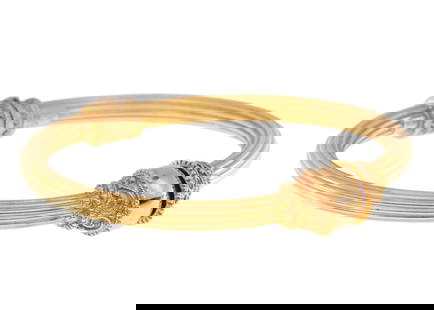 Ilias Lalaounis 18 kt. Gold Bangle Bracelet: Ilias Lalaounis (1920-2013) 18 kt. Yellow Gold Bangle Bracelet, signed, marked "MECAN", "Greece" and "18 kt.", spring closure, inner cir. 6 1/4 in., 13.00 dwts.