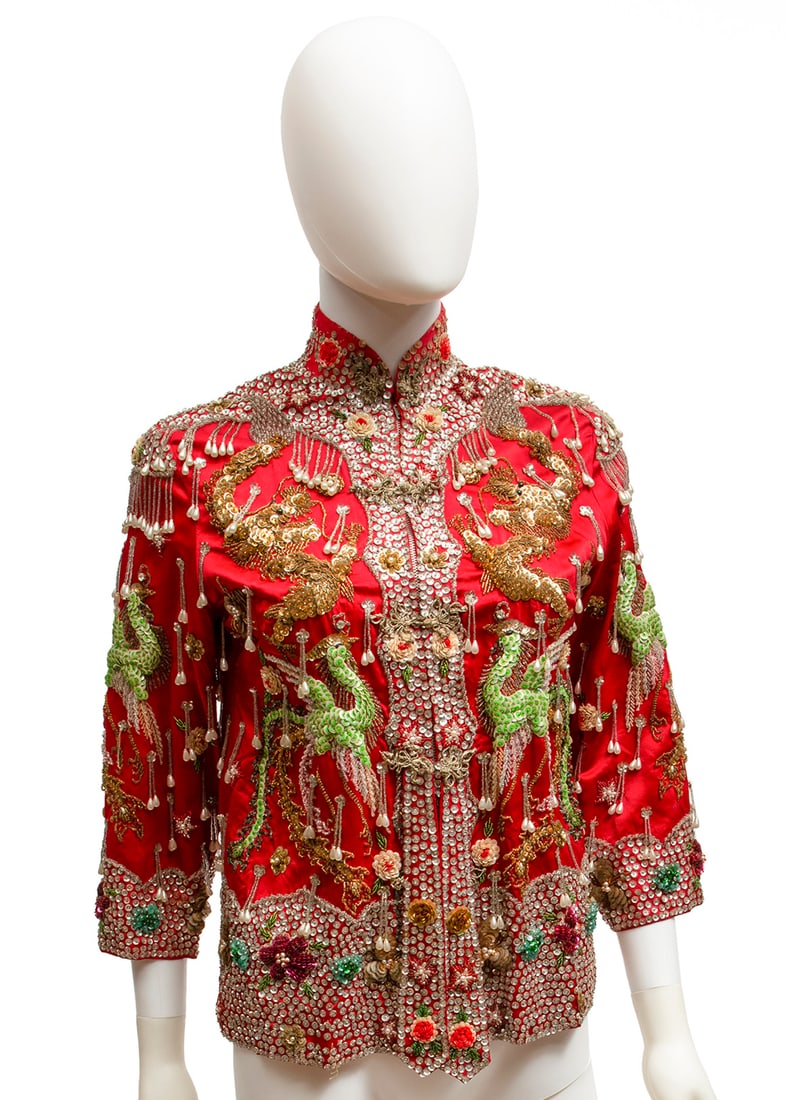 Red Silk Jacket Embellished (1 of 6)