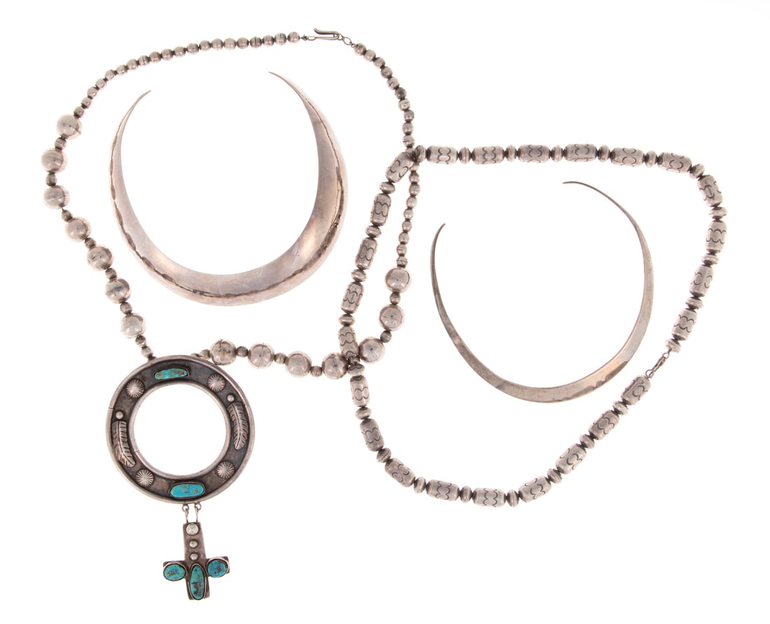 Four Mexican Silver Necklaces (1 of 3)