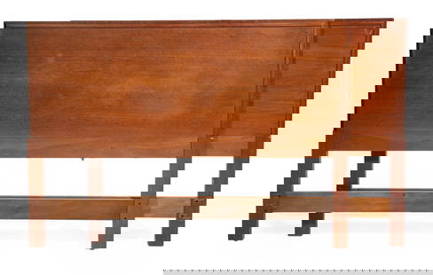 Frank Lloyd Wright - Heritage Henredon Headboards: Two Frank Lloyd Wright for Heritage Henredon Headboards, 1950s, with Taliesin design, h. 39 1/2 in., w. 54 in., d. 2 in. Provenance: Estate of Eric Bloomquist, Bloomington, IL.