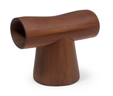 Patricia Urquiola for Mabeo "Kika" Stool: Patricia Urquiola (Spanish, b. 1961) for Mabeo "Kika" Stool, 2009, made by Mabeo Furniture, Botswana, iroko wood, black paint, h. 18 1/2 in., w. 22 1/2 in., d. 13 in. Provenance: Estate of Eric Bloomq