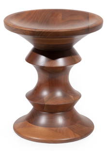 Charles and Ray Eames Time-Life Walnut Stool: Charles and Ray Eames Time-Life Walnut Stool, Model C,, h. 15 in., dia. 13 in. Provenance: Estate of Eric Bloomquist, Bloomington, IL.