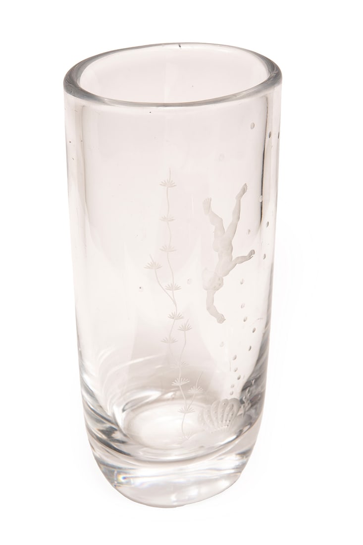 Orrefors Crystal "Pearl Diver" Vase (1 of 3)