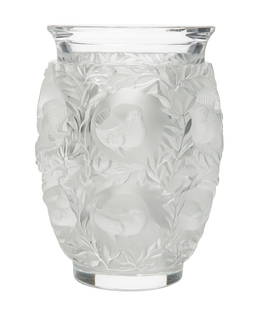 Lalique Crystal Bagatelle Vase: Lalique Crystal Bagatelle Vase, signed, Lalique, France, h. 6 3/4 in., dia.4 5/8 in.