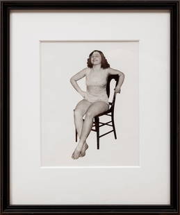 After Ernest J. Bellocq (American/Louisiana): After Ernest J. Bellocq (American/Louisiana, 1873-1949), "Untitled: Seated Storyville Woman, White Background", c. 1912 negative creation date, c. 1960 print date, gelatin silver print, printed from t