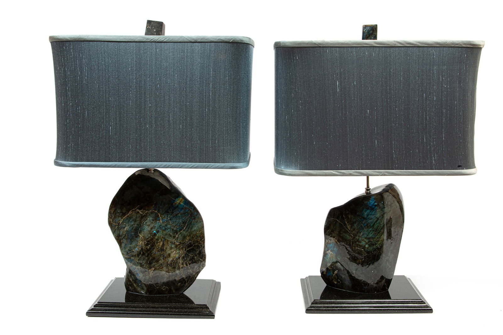 Pair of Contemporary Labradorite Stone Lamps (1 of 5)