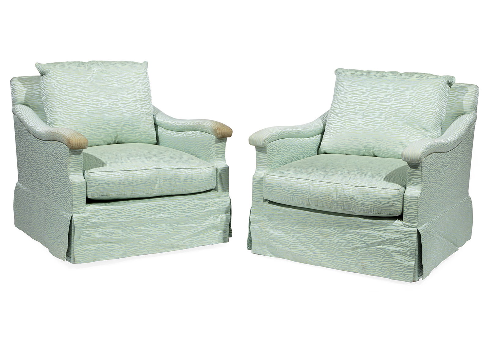 Pair of Contemporary Upholstered Swivel Armchairs (1 of 2)