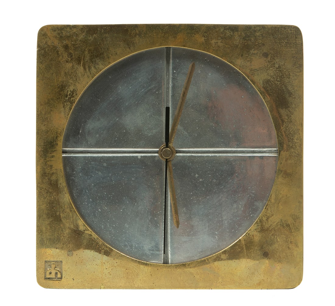 David Marshall Brass and Aluminum Table Clock (1 of 2)