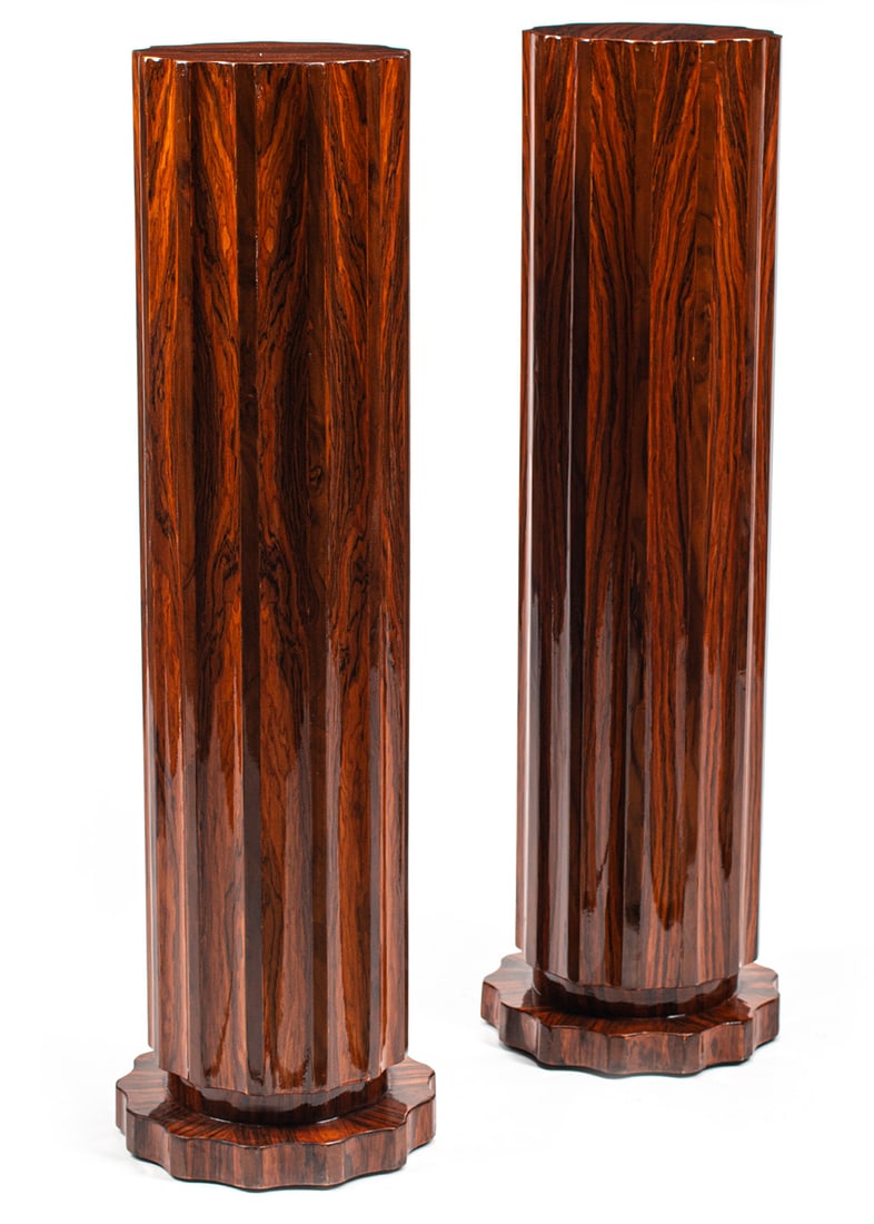 Pair of Art Deco-Style Fluted Pedestals (1 of 4)