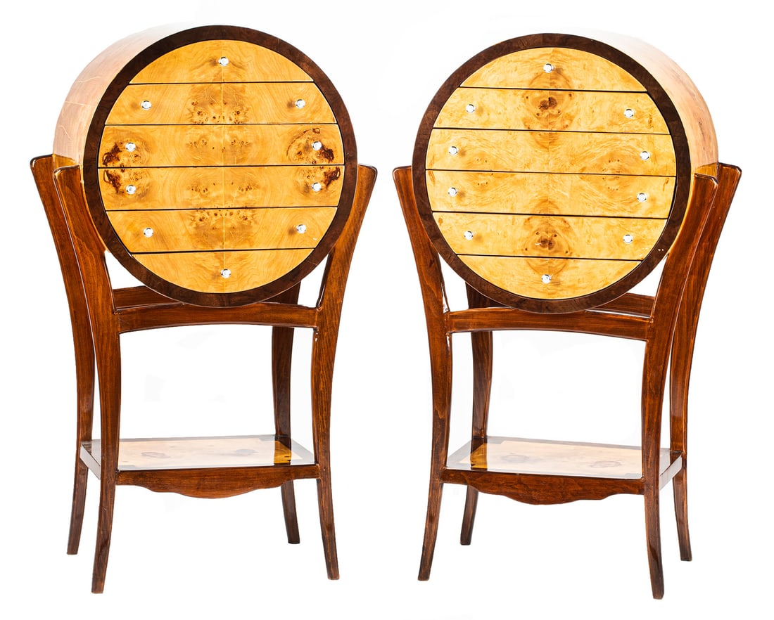 Pair of Art Moderne-Style Barrel Shaped Cabinets (1 of 4)