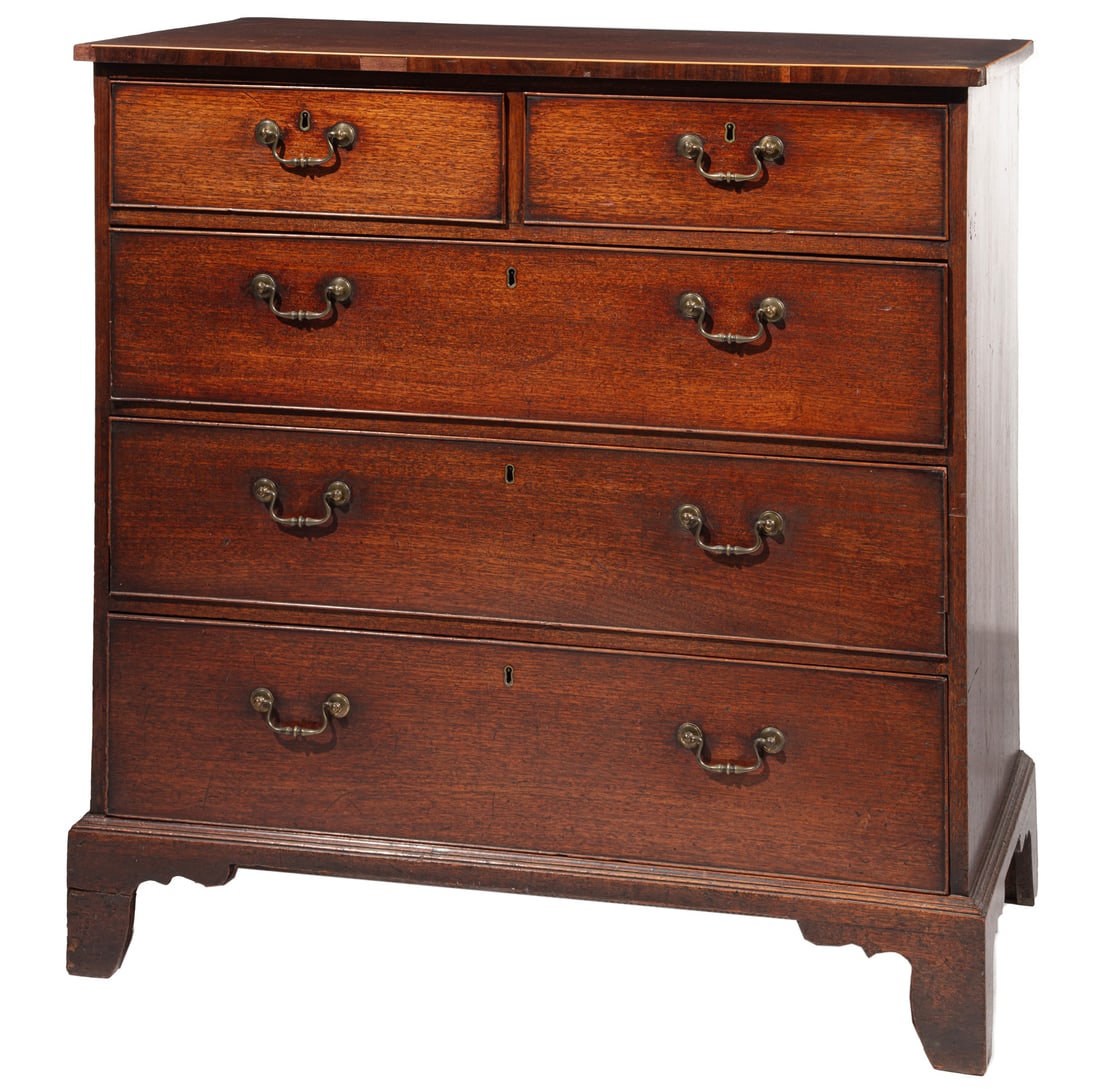 Georgian Carved Walnut Chest of Drawers (1 of 3)