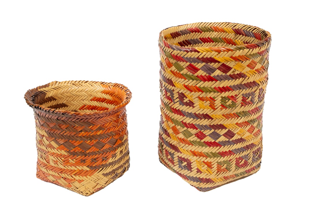 Two Choctaw Double-Weave Baskets (1 of 4)