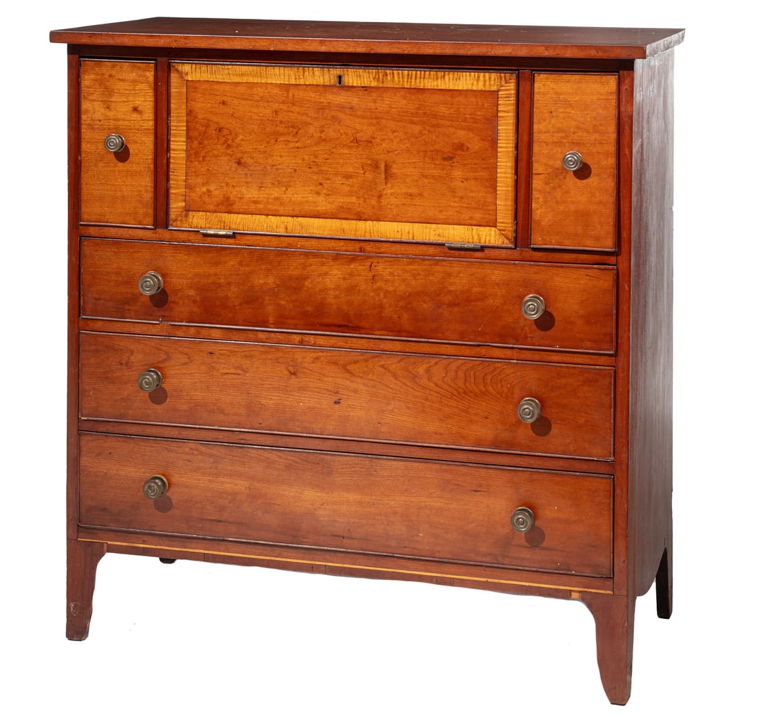 Satinwood Inlaid Cherrywood Butler's Desk (1 of 5)