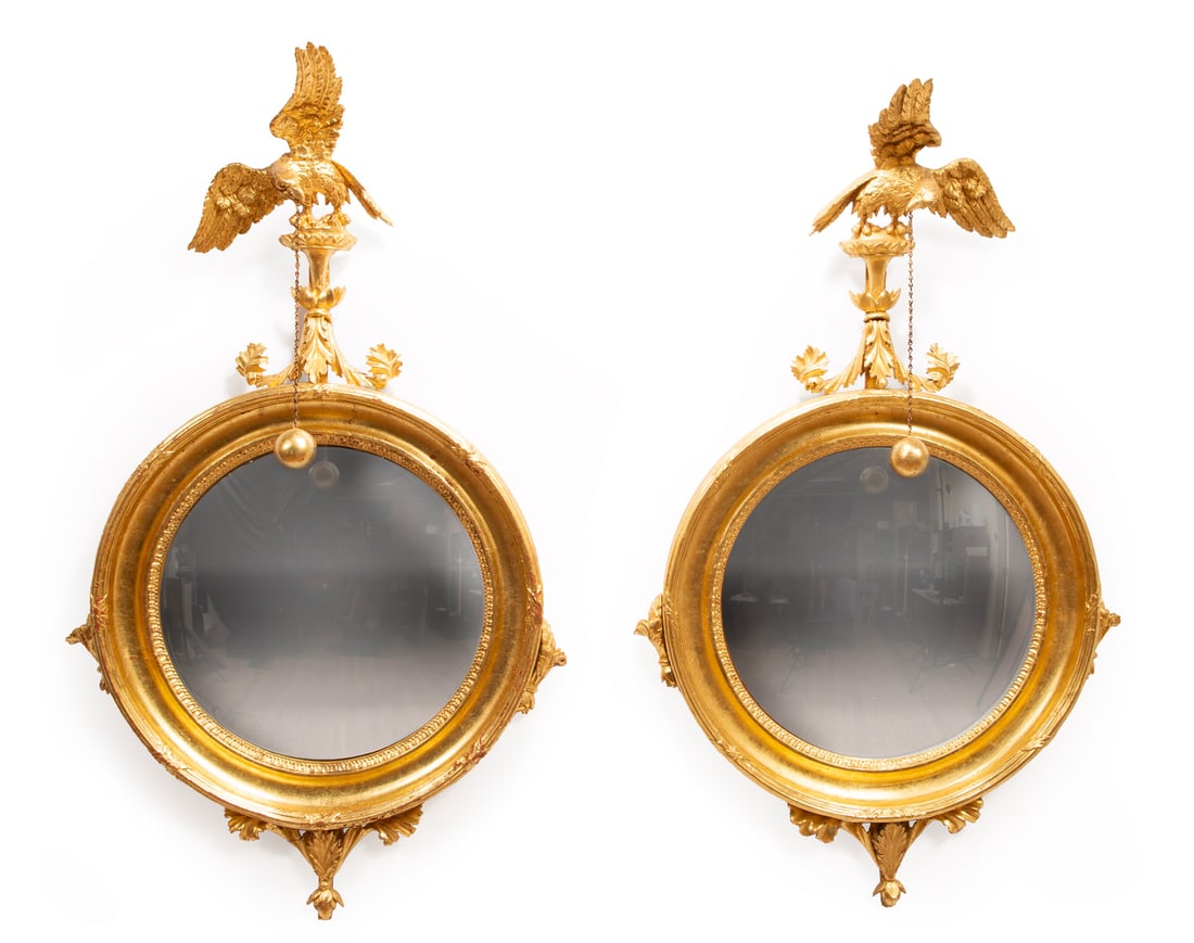 Pair of Giltwood Bullseye Mirrrors (1 of 2)