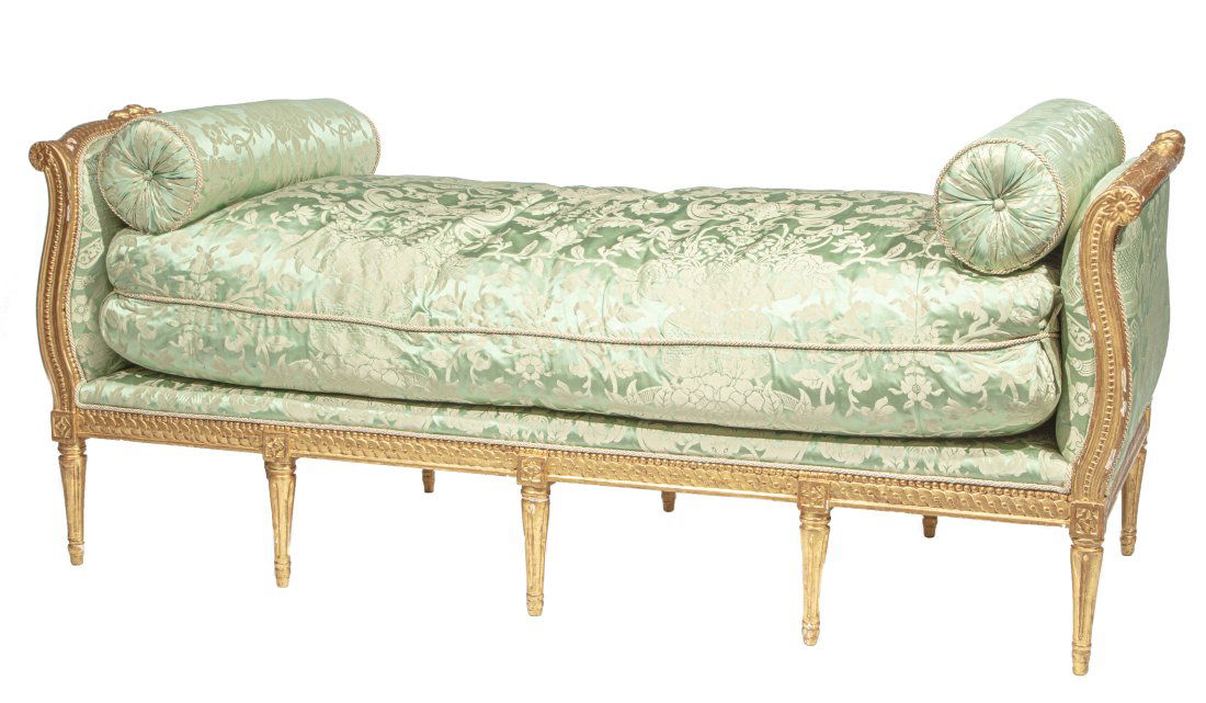 Louis XVI-Style Carved Giltwood Daybed (1 of 5)