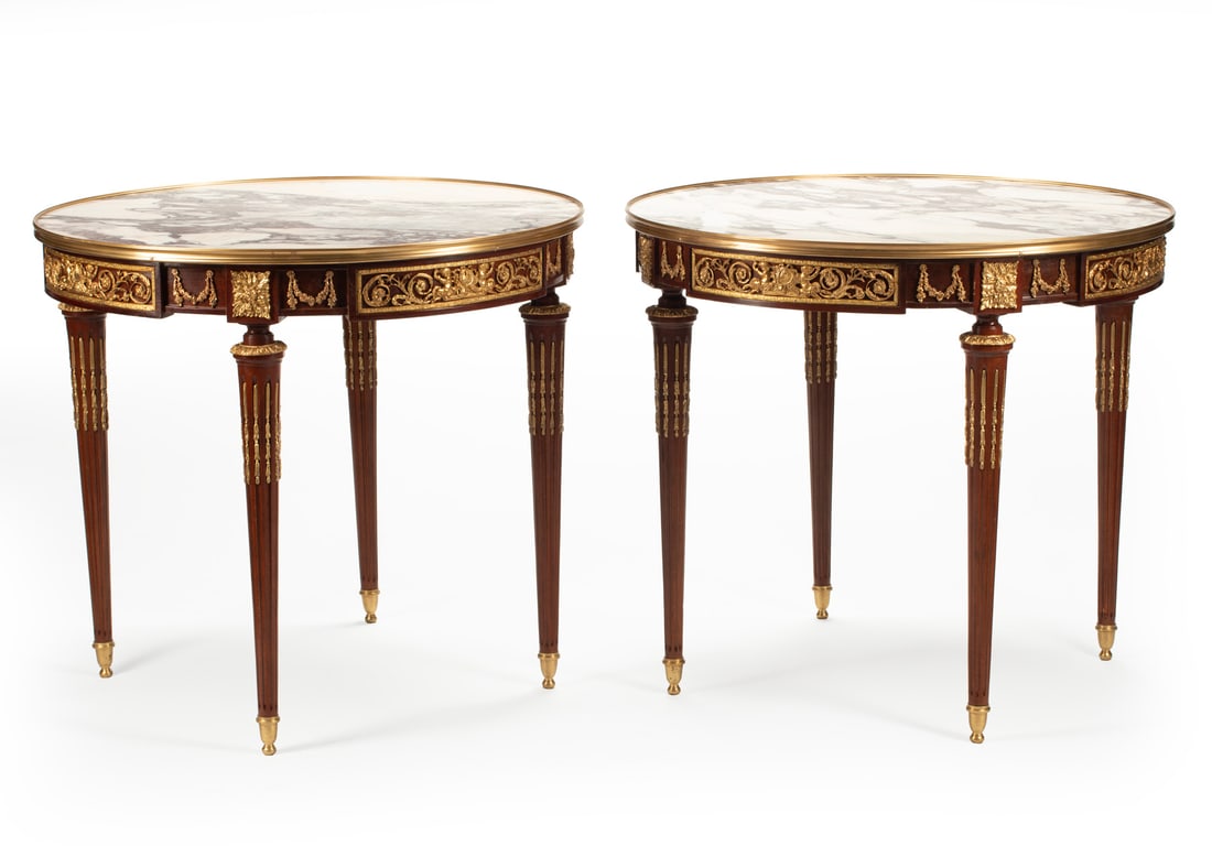 Louis XVI-Style Bronze-Mounted Mahogany Gueridons (1 of 5)