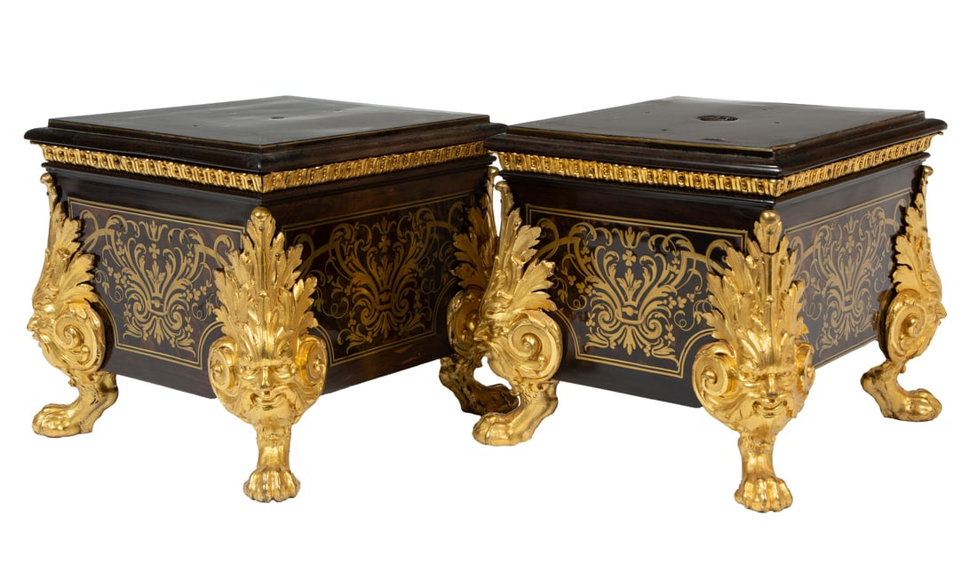 Pair Louis XIV Bronze-Mounted Boullework Stands (1 of 14)