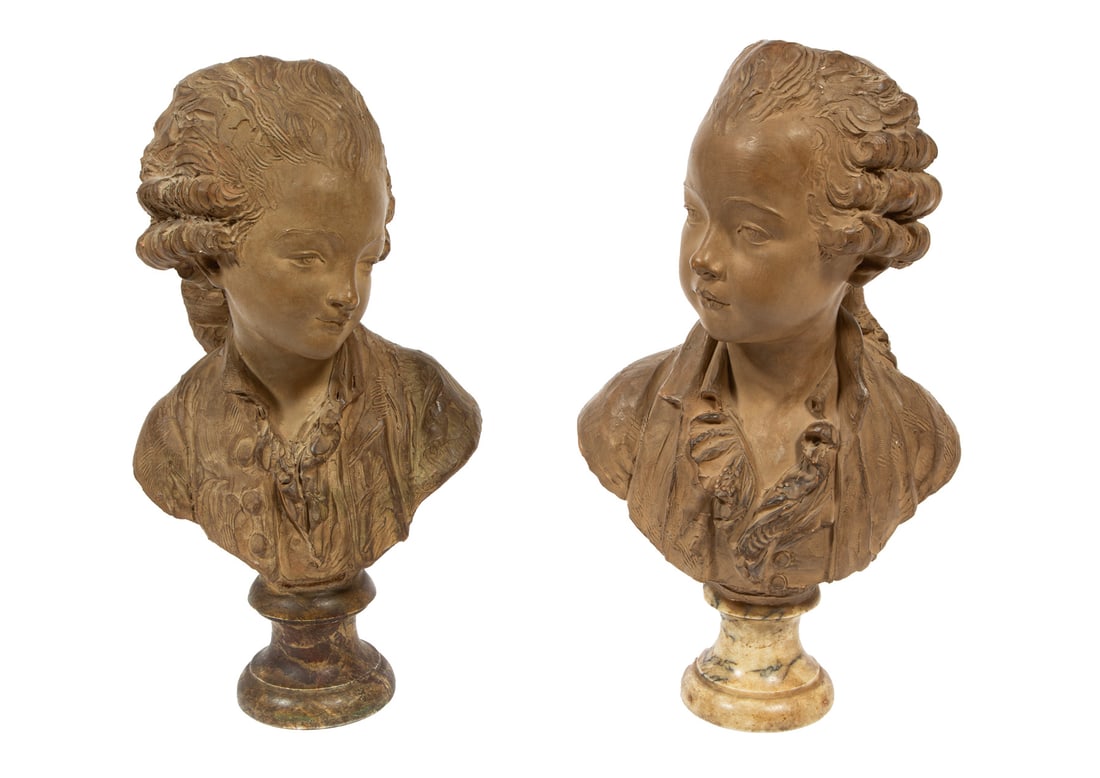 Pair of French Terracotta Busts of Young Boys (1 of 5)