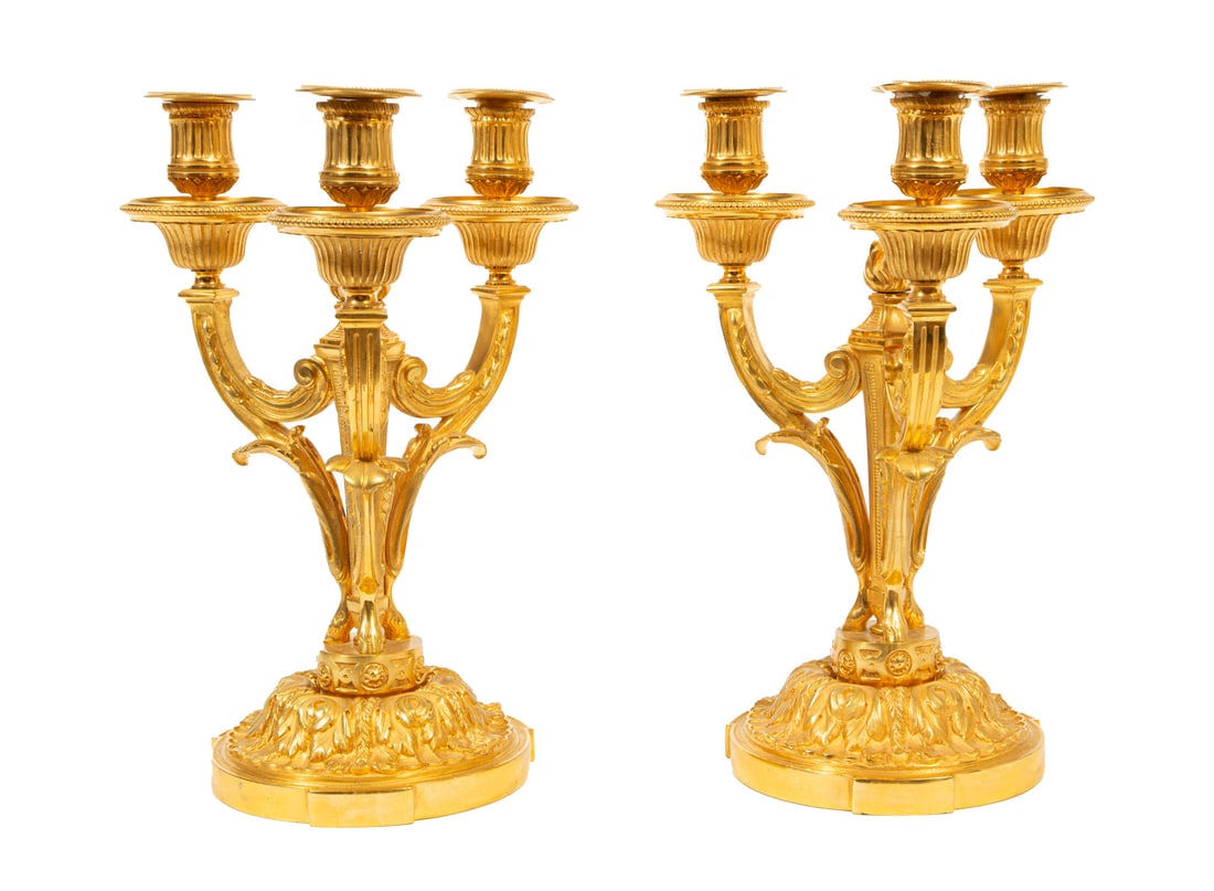 Pair of Empire-Style Gilt Bronze Candelabra (1 of 12)