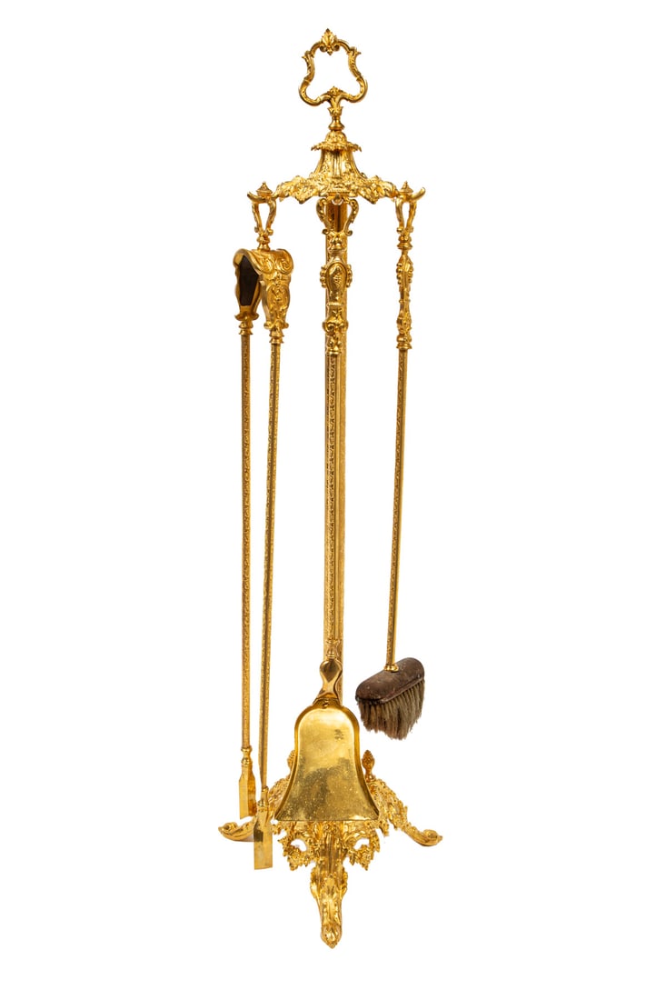 French Gilt Bronze Fireplace Tools (1 of 6)