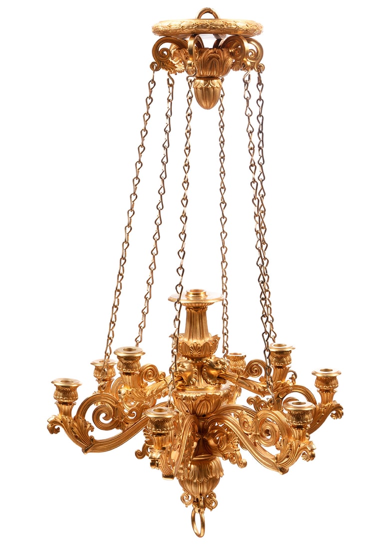 Louis Philippe Gilt Bronze Ten-Light Chandelier (1 of 4)