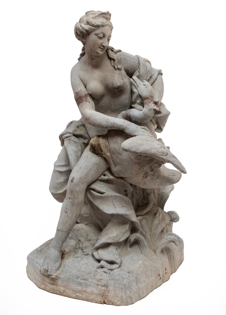 Antique Lead Grouping of Leda and the Swan (1 of 14)
