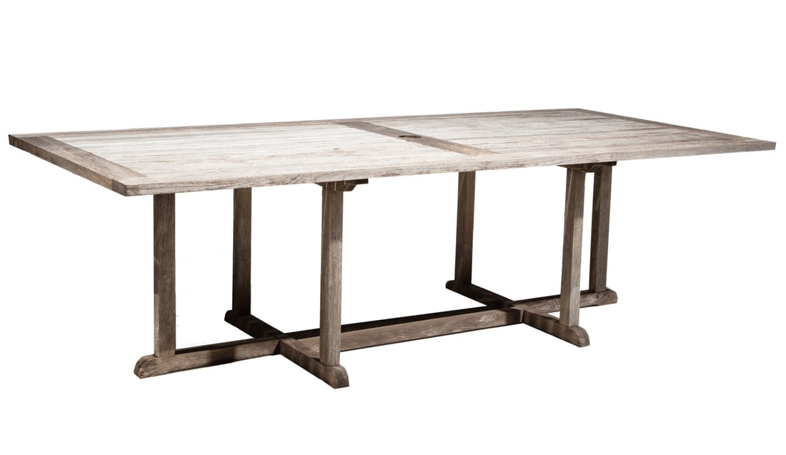 Teakwood Dining Table, labeled Barlow Tyrie (1 of 4)