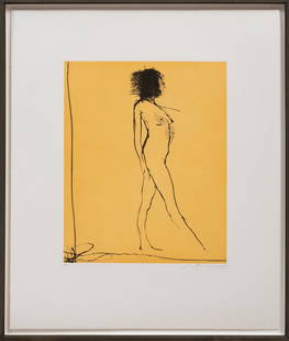 Nathan Oliveira (American, 1928-2010): Nathan Oliveira (American, 1928-2010), "Dancer", 2004, drypoint with color aquatint, pencil-signed, dated, blind-stamped and inscribed "TPC" lower margin, "Crown Point Press, San Francisco, CA" label