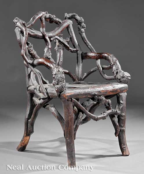 An American Folk Art Root Armchair: An American Folk Art Root Armchair, 19th c. $400/600