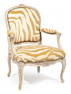 Louis XV-Style Carved Creme Peinte Fauteuil