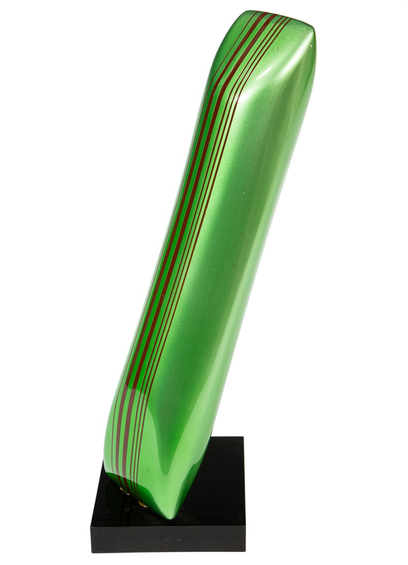 Franco Assetto (Italian, 1911-1994): Franco Assetto (Italian, 1911-1994), "Candy (Green)", 1984, molded plastic, signed and dated on base, h. 19 1/2 in., w. 6 in., d. 6 in. Provenance: The Estate of Caroline P. Ireland. Condition: Overal