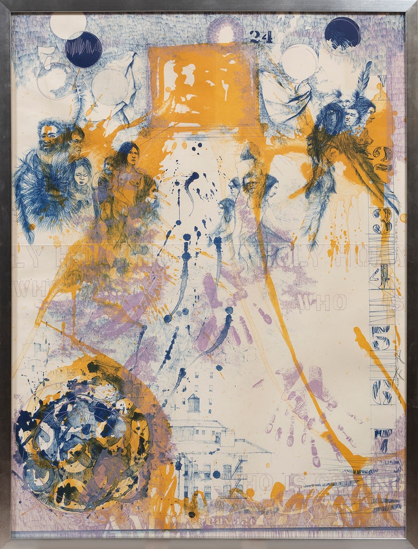 Thomas P. Lewis (American, 1940-2008): Thomas P. Lewis (American, 1940-2008), "The Seven Seals", lithograph on paper, pencil-signed, titled and inscribed "IMP" mid-right, sheet 42 3/4 in. x 32 1/8 in., framed, overall 44 1/4 in. x 33 3/4 i