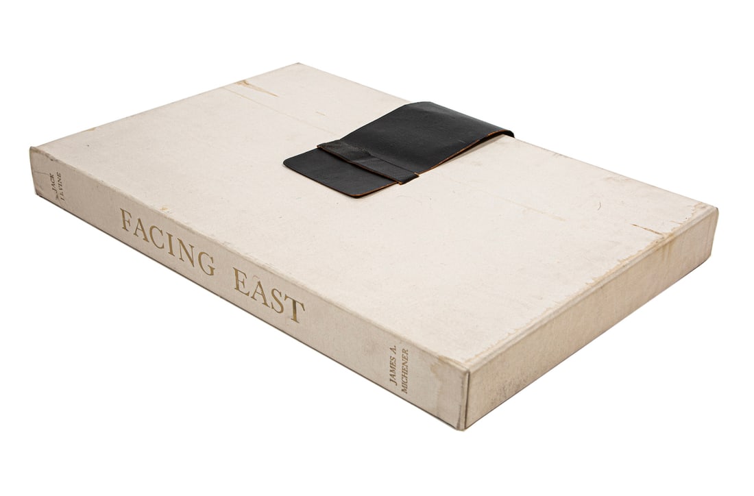 Jack Levine & James A. Michener Prints: Jack Levine (American/Massachusetts, 1915-2010) & James A. Michener (American/Pennsylvania, 1907-1997), "Facing East", 1970, 53 of 59 prints some hand-colored, signed by both and numbered "840/2500" o