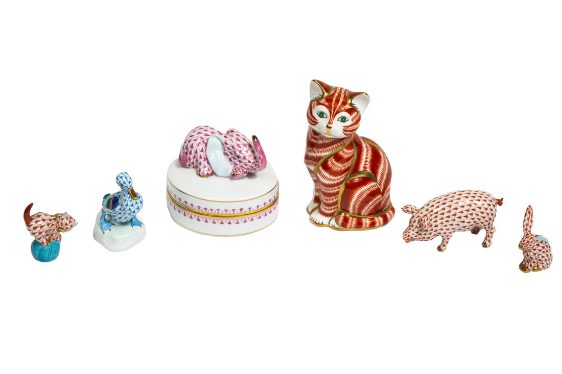 Group of Herend Fishnet Porcelain Figures (1 of 2)