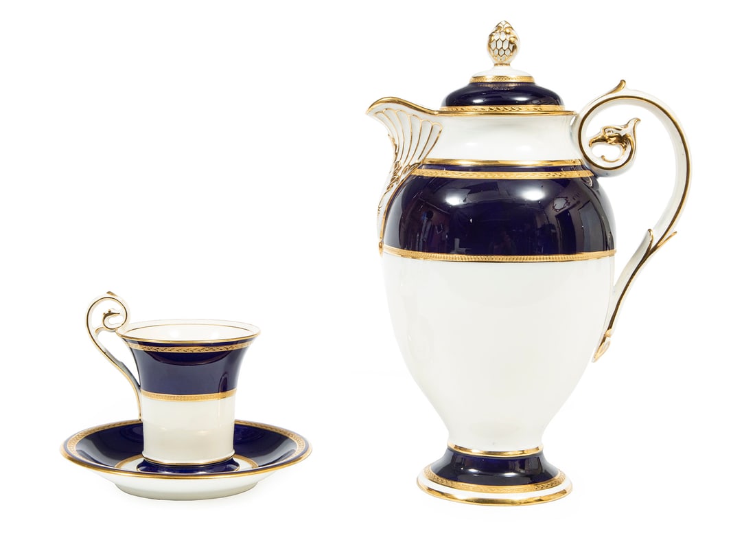 Cobalt Blue, Gilt Porcelain Coffee Service (1 of 5)