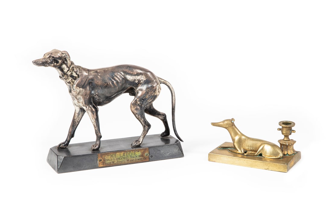 Two Metal Figures of Greyhounds (1 of 2)