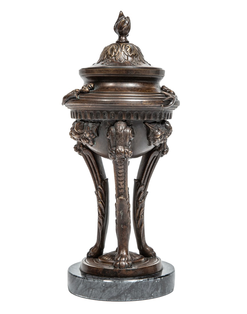 Continental Patinated Bronze Lidded Urn (1 of 3)