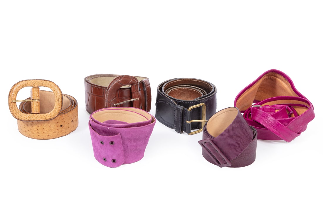 Group of Six Vintage Leather Belts (1 of 1)