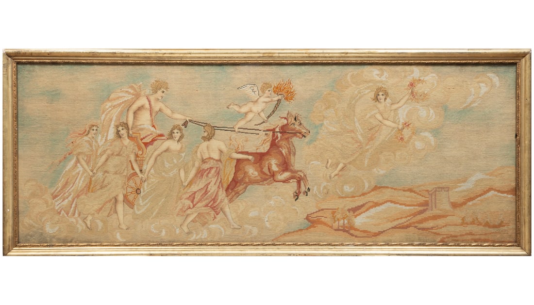 Continental Needlepoint Tapestry of Apollo (1 of 2)