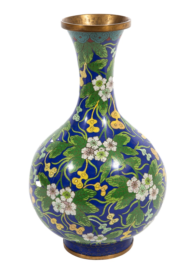 Chinese Cloisonne Enamel Bottle Vase (1 of 3)