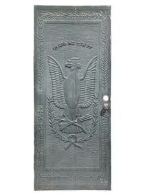 American Folk Art Carved Mahogany Door