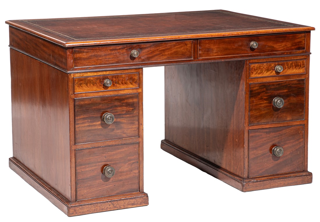 Georgian Carved Mahogany Partners Desk (1 of 2)